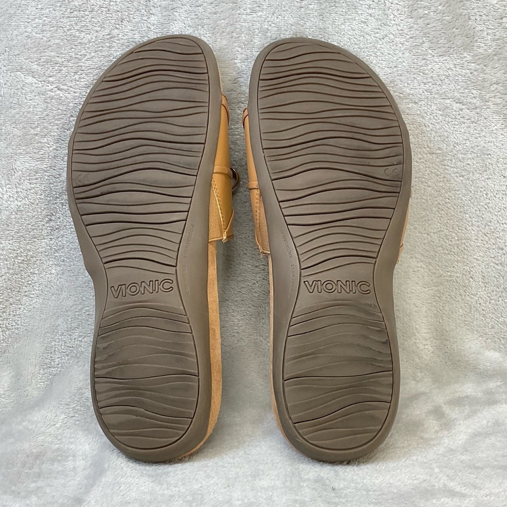 Vionic Bella Slide Sandals With Bow Camel Women’s 10 - Picture 7 of 8